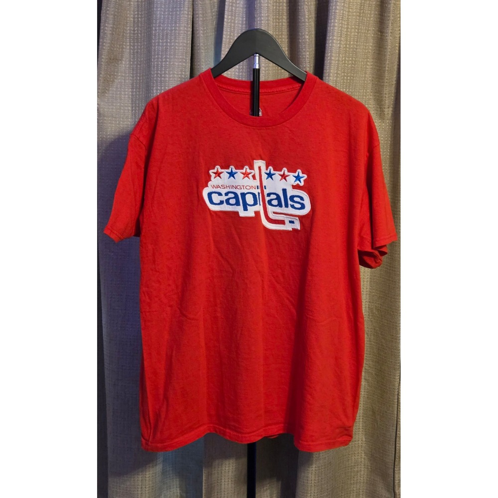 Majestic Embroidered Washington Capitals Short‎ Sleeve T-Shirt Men's Size XL Red